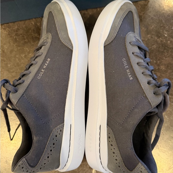 Cole Haan Gray Suede & Canvas Lace-Up Sneakers Navy - Picture 8 of 14